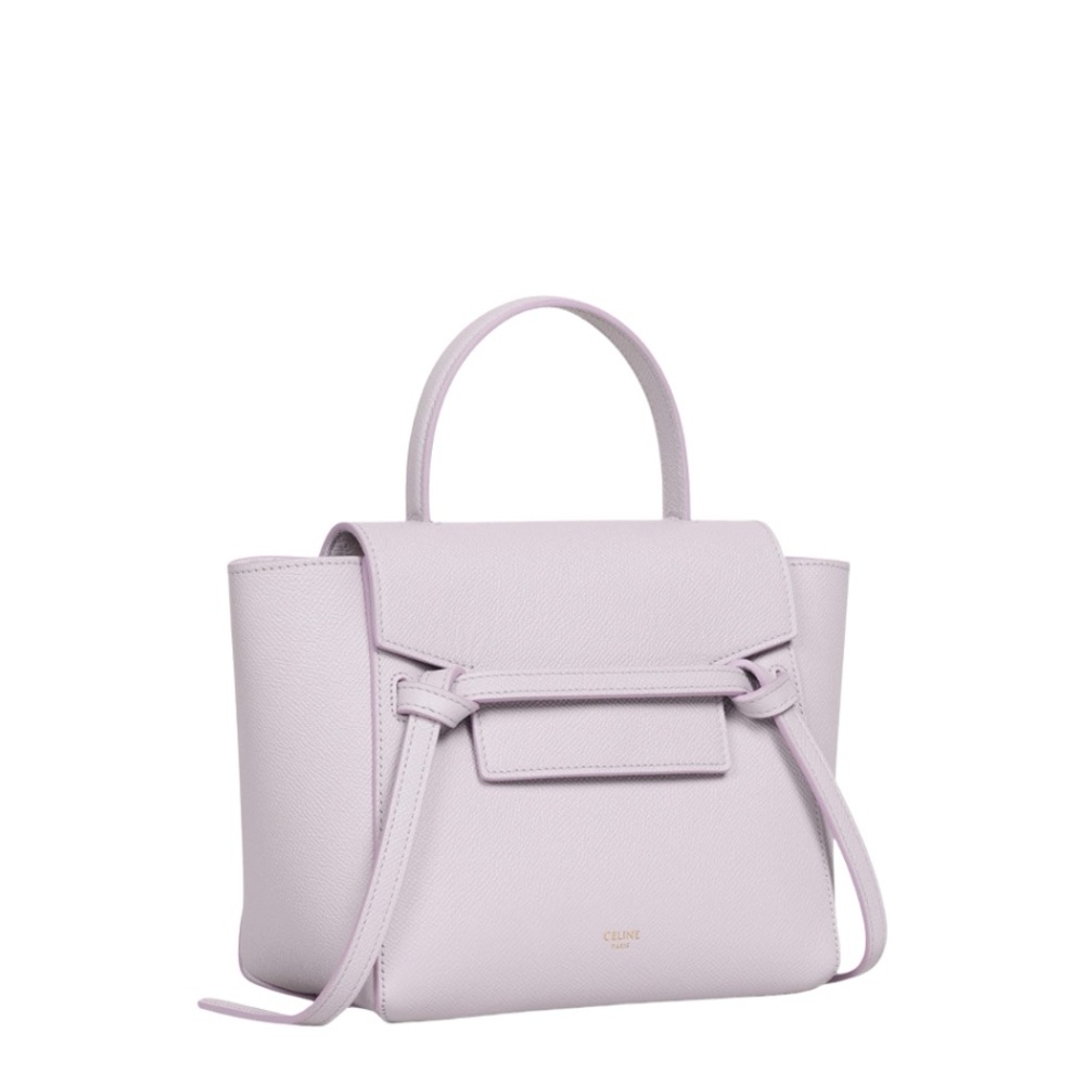 Celine Nano Belt Bag In Grained Calfskin Lavender Grey